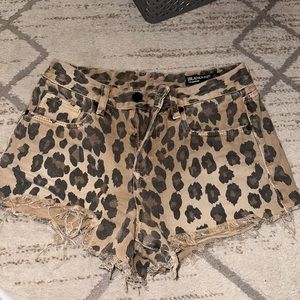 Cheetah Jean shorts